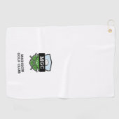 Aangepaste Golf Club Crest Monogram Golfhanddoek (Horizontaal)