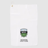 Aangepaste Golf Club Crest Monogram Golfhanddoek (Voorkant)