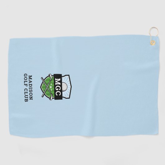 Aangepaste Golf Club Crest Monogram Golfhanddoek (Horizontaal)