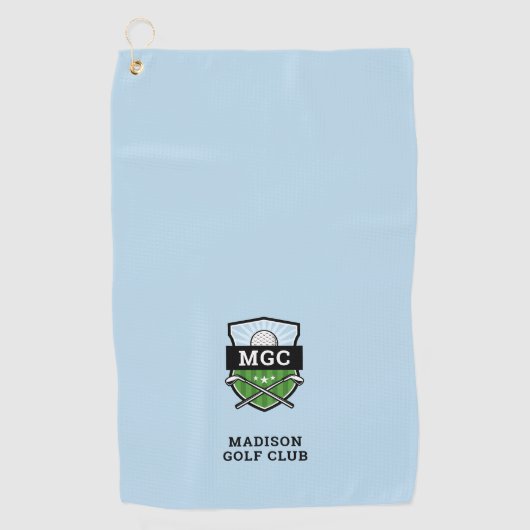 Aangepaste Golf Club Crest Monogram Golfhanddoek (Voorkant)