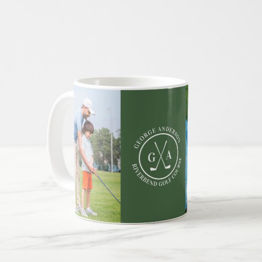 Aangepaste Golf Club Logo Gepersonaliseerde Monogr Koffiemok (Voorkant links)