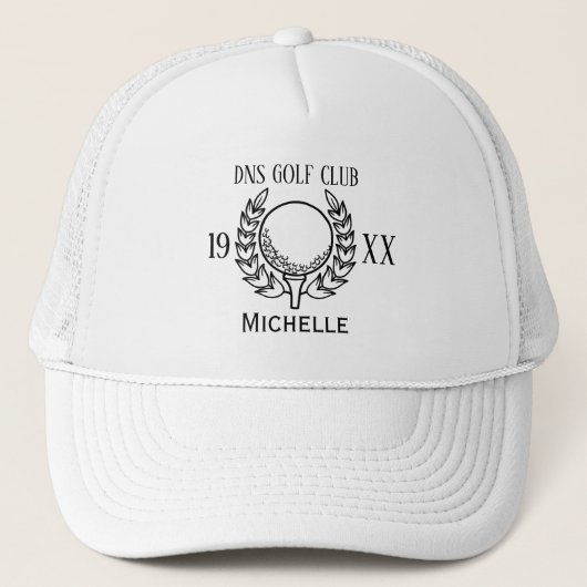 Aangepaste Golf Club Name Classic Trucker Pet (Voorkant)