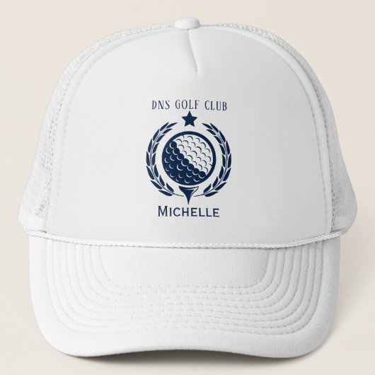 Aangepaste Golf Club Name Classic Trucker Pet (Voorkant)