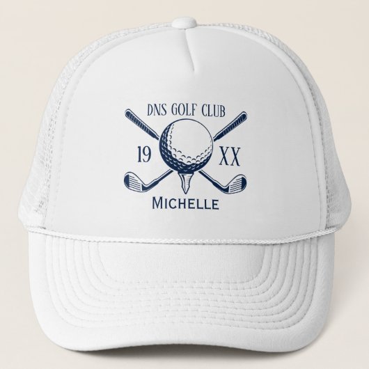 Aangepaste Golf Club Name Classic Trucker Pet (Voorkant)