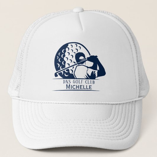 Aangepaste Golf Club Name Classic Trucker Pet (Voorkant)