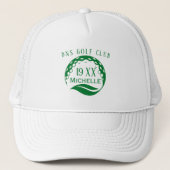 Aangepaste Golf Club Name Classic Trucker Pet (Voorkant)