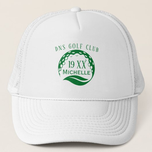 Aangepaste Golf Club Name Classic Trucker Pet (Voorkant)