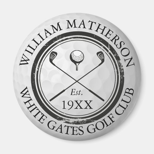 Aangepaste Golf Club Name Golf Ball Stamp Magneet (Voorkant)