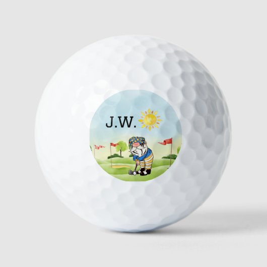 Aangepaste Golf Course Golf Balls met Gnome Golfer Golfballen (Voorkant)