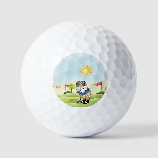 Aangepaste Golf Course Golf Balls met Gnome Golfer Golfballen (Voorkant)