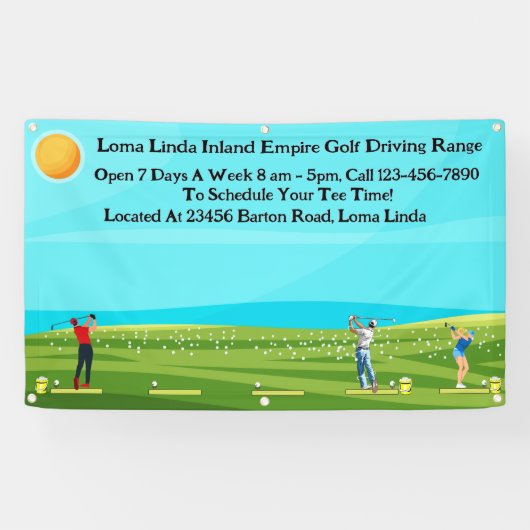 Aangepaste golf driving range zakelijke landschaps spandoek (Horizontaal)