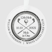Aangepaste Golf Hole In One Retro Zwart En Wit Ornament (voorkant)