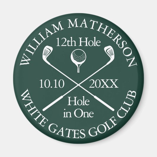 Aangepaste Golf Hole In One Smaragdgroen Magneet (Voorkant)