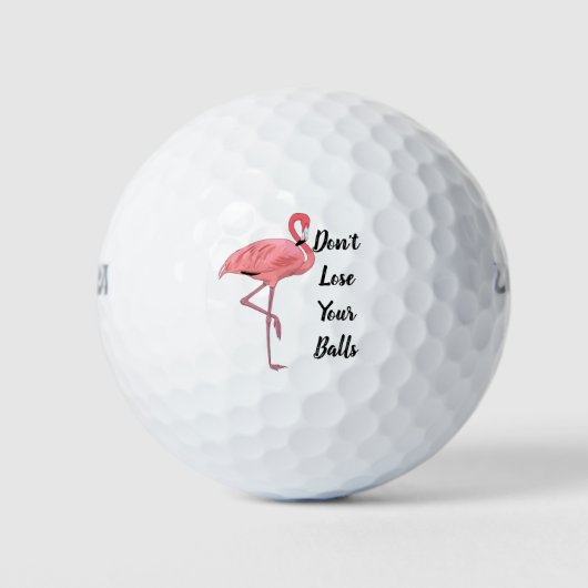 Aangepaste Golf Humor Roze Flamingo Golfballen (Voorkant)