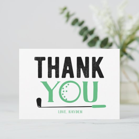 Aangepaste Golf-kaart voor bedankt (Staand voorkant)