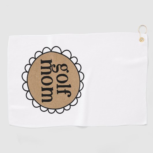 Aangepaste GOLF MOM geschulpte rand Golfhanddoek (Horizontaal)