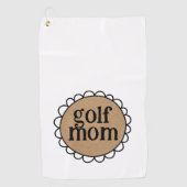 Aangepaste GOLF MOM geschulpte rand Golfhanddoek (Voorkant)