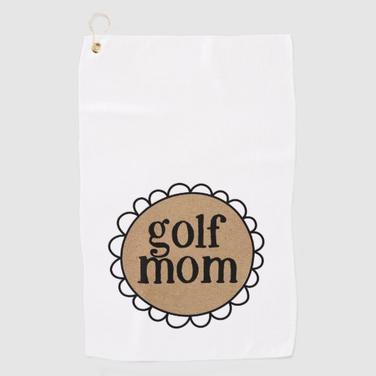 Aangepaste GOLF MOM geschulpte rand Golfhanddoek (Voorkant)