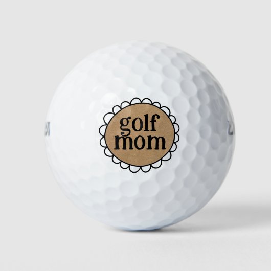 Aangepaste GOLF MOM Scalloped Edge Golf Ballen (Voorkant)