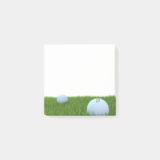 Aangepaste Golf Monogram Golfer's Post it Notes (Voorkant)