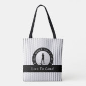 Aangepaste Golf Monogramm Name Grey & Black Sports Tote Bag (Achterkant)