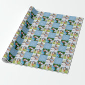 Aangepaste Golf Multi Foto Monogram Vaderdag Cadeaupapier (Uitgerold)