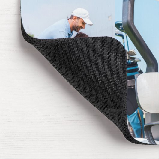 Aangepaste Golf Multi Foto Monogram Vaderdag Muismat (Hoek)