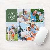 Aangepaste Golf Multi Foto Monogram Vaderdag Muismat (Met muis)