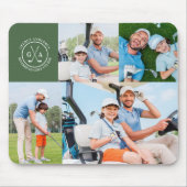 Aangepaste Golf Multi Foto Monogram Vaderdag Muismat (Voorkant)