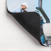 Aangepaste Golf Multi Foto Monogram Vaderdag Muismat (Hoek)