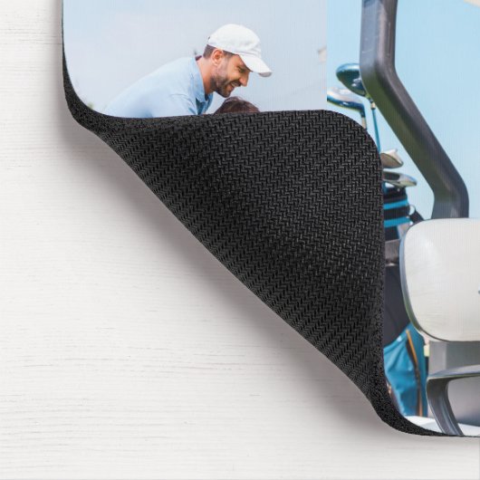 Aangepaste Golf Multi Foto Monogram Vaderdag Muismat (Hoek)