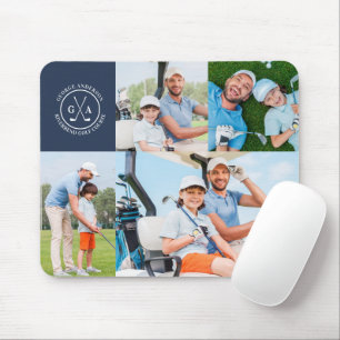 Aangepaste Golf Multi Foto Monogram Vaderdag Muismat