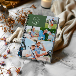 Aangepaste Golf Multi Foto Monogram Vaderdag Notitieboek
