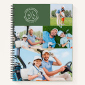 Aangepaste Golf Multi Foto Monogram Vaderdag Notitieboek (Voorkant)