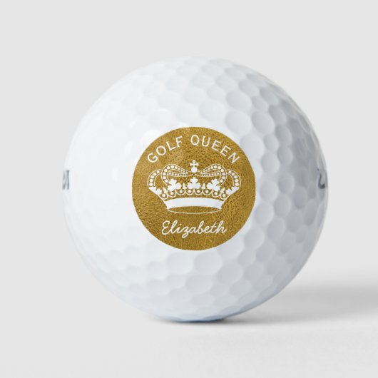 Aangepaste Golf Queen Gouden Kroon Golfballen (Voorkant)