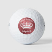 Aangepaste Golf Queen Roos Gold Crown Golfballen (Voorkant)