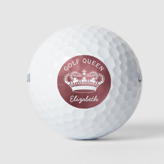 Aangepaste Golf Queen Roos Gold Crown Golfballen (Voorkant)