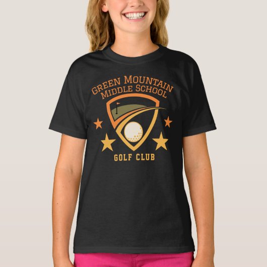 Aangepaste Golf School Club League Naam Nummer T-shirt (Voorkant)