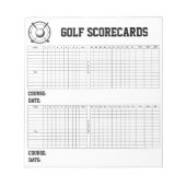 Aangepaste Golf Scorekaarten Notitieblok (Voorkant)