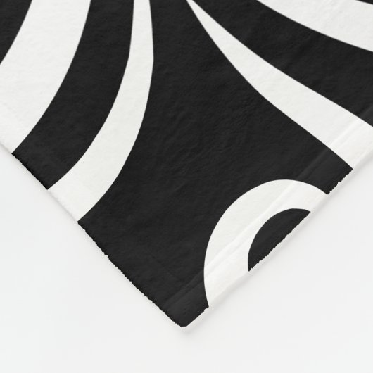 Aangepaste Golf Silhouet Modern Patroon Zwart Wit Fleece Deken (Hoek)