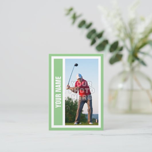Aangepaste Golf Trading Kaart - Sage Contactkaartje (Staand voorkant)