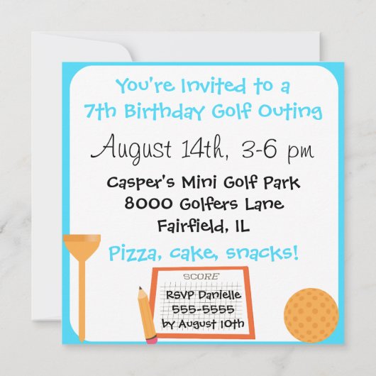 Aangepaste Golf-uitzending op feestdag Kaart (Achterkant)