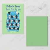Aangepaste Golf Vaderdag beste vader Notitiekaartje (Voorkant / Achterkant)