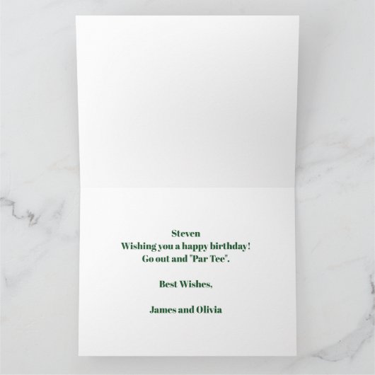 Aangepaste Golf Verjaardag Kaart (Binnen)