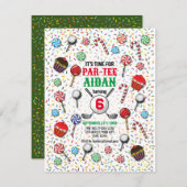 Aangepaste Golf Verjaardag Par-T-shirt Design Kaart (Voorkant / Achterkant)