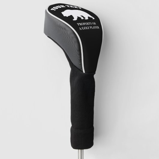 Aangepaste golfafdekking met beer silhouette logo golfheadcover (Schuin)