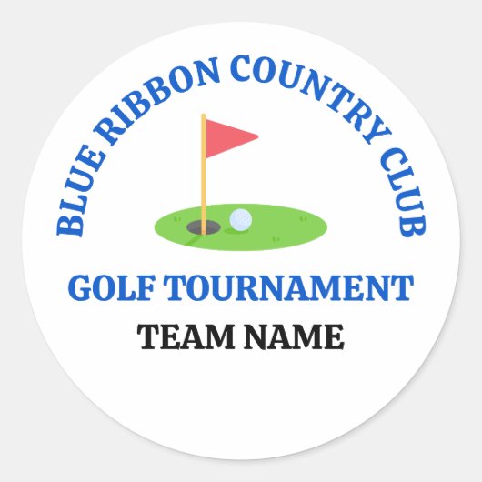 Aangepaste golfbaan of countryclub ronde sticker (Voorkant)