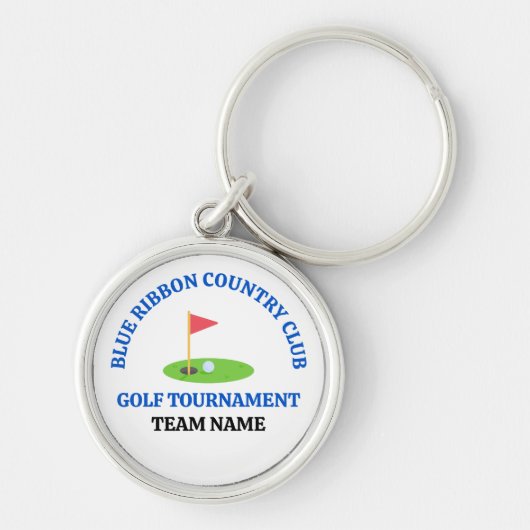 Aangepaste golfbaan of countryclub sleutelhanger (Voorkant)