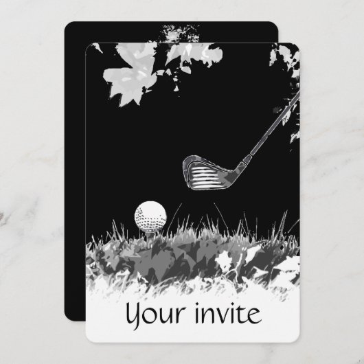 Aangepaste golfbaan Verjaardagsfeest Uitnodigen Kaart (Voorkant / Achterkant)