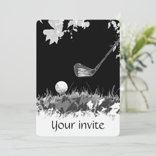Aangepaste golfbaan Verjaardagsfeest Uitnodigen Kaart (Staand voorkant)